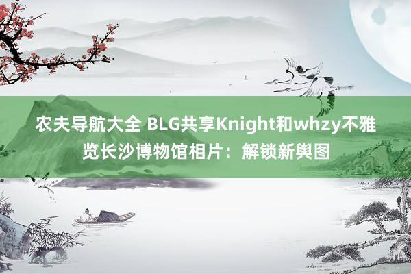 农夫导航大全 BLG共享Knight和whzy不雅览长沙博物馆相片：解锁新舆图