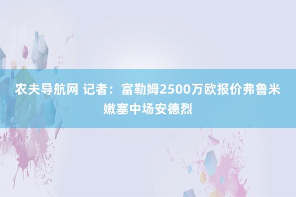 农夫导航网 记者：富勒姆2500万欧报价弗鲁米嫩塞中场安德烈