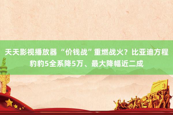 天天影视播放器 “价钱战”重燃战火？比亚迪方程豹豹5全系降5万、最大降幅近二成