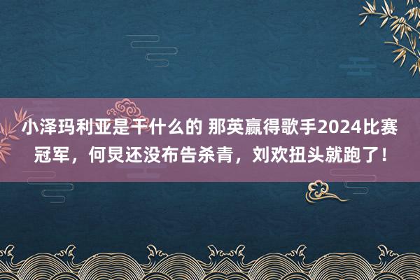 小泽玛利亚是干什么的 那英赢得歌手2024比赛冠军，何炅还没布告杀青，刘欢扭头就跑了！