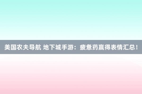 美国农夫导航 地下城手游：疲惫药赢得表情汇总！