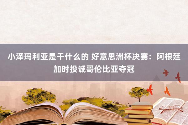 小泽玛利亚是干什么的 好意思洲杯决赛：阿根廷加时投诚哥伦比亚夺冠