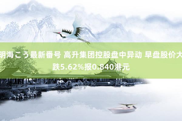 明海こう最新番号 高升集团控股盘中异动 早盘股价大跌5.62%报0.840港元