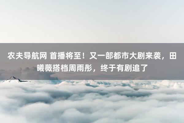 农夫导航网 首播将至！又一部都市大剧来袭，田曦薇搭档周雨彤，终于有剧追了