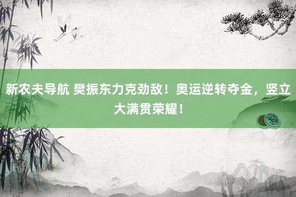 新农夫导航 樊振东力克劲敌！奥运逆转夺金，竖立大满贯荣耀！