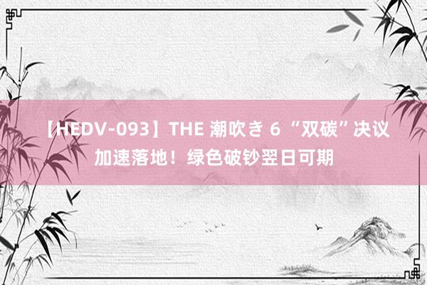 【HEDV-093】THE 潮吹き 6 “双碳”决议加速落地！绿色破钞翌日可期