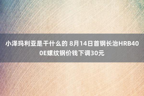 小泽玛利亚是干什么的 8月14日首钢长治HRB400E螺纹钢价钱下调30元