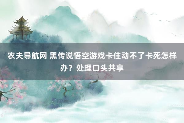 农夫导航网 黑传说悟空游戏卡住动不了卡死怎样办？处理口头共享