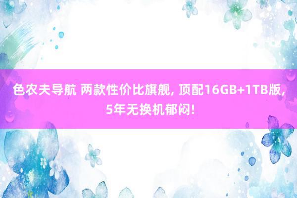 色农夫导航 两款性价比旗舰, 顶配16GB+1TB版, 5年无换机郁闷!