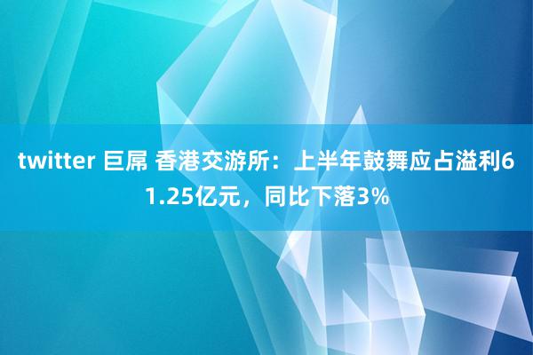 twitter 巨屌 香港交游所：上半年鼓舞应占溢利61.25亿元，同比下落3%