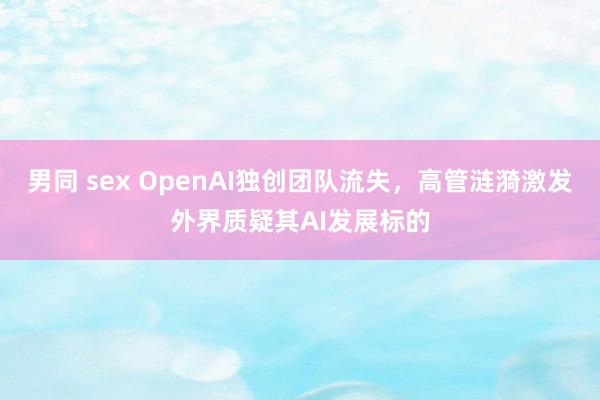 男同 sex OpenAI独创团队流失，高管涟漪激发外界质疑其AI发展标的